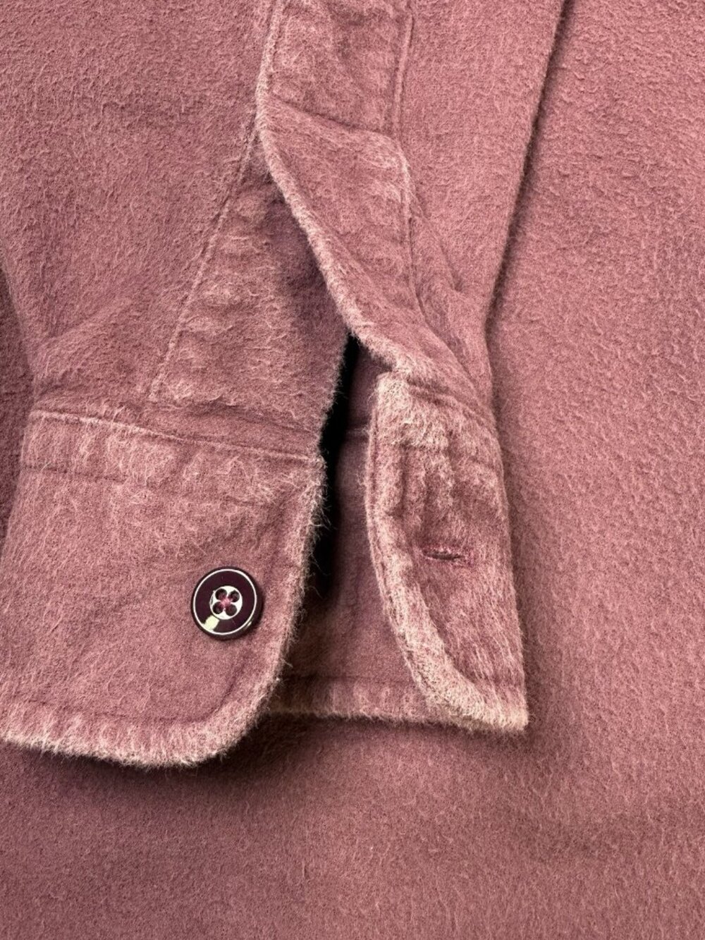 Vintage LL Bean Chamois Cloth Shirt Women’s 16 Burgundy Button Front USA 1993 - Picture 12 of 16